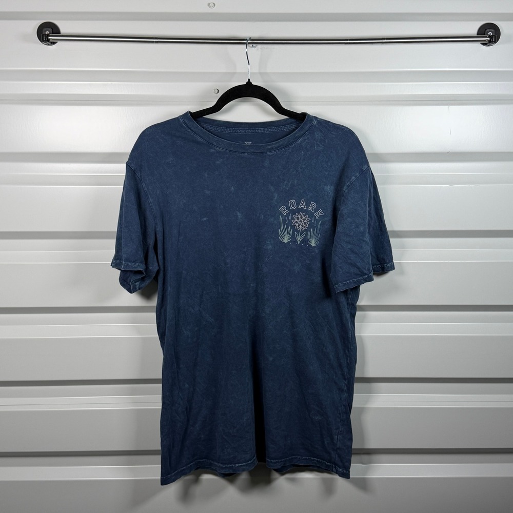 Roark Artifacts‎ of Adventure Graphic T-Shirt Blue Mineral Wash Cotton Small
